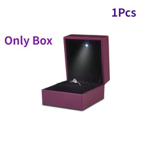 Load image into Gallery viewer, 2024 Luxury Ring Box With LED Light Jewelry Diamond Ring Box for Engagement Wedding Birthday Valentine's Day Gift Box
