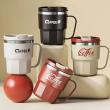 Load image into Gallery viewer, WORTHBUY Coffee Mug With Lid&amp;Handle 304 Stainless Steel Tea Milk Coffee Cup Double Wall Insulated Anti Scalding Drinking Cup