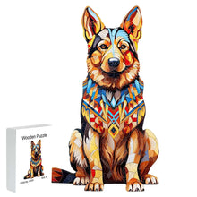 Load image into Gallery viewer, Wooden Dog Jigsaw Puzzle - Unique Gift Box, Irregular Animal Shape, Personalized Family Fun