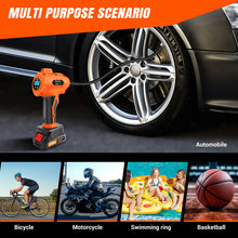Load image into Gallery viewer, Tyre Inflator Cordless Air Compressor, 21V Rechargeable Battery Powered 180PSI Portable Handheld Car Tyre Pump