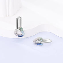 Load image into Gallery viewer, 925 Silver Hoop Earrings  For Woman Pendientes Zircon Heart Shape Star Eardrop Original Earring Fashion Jewelry