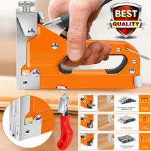Load image into Gallery viewer, DayPlus Staple Gun, 3-in-1 Upholstery Manual Brad Nailer Kit with Stapler Remover for Woodworking Furniture DIY, 3000 Staples