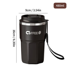 Load image into Gallery viewer, WORTHBUY Coffee Mug With Lid&amp;Handle 304 Stainless Steel Tea Milk Coffee Cup Double Wall Insulated Anti Scalding Drinking Cup