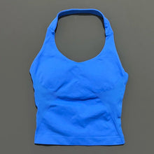 Load image into Gallery viewer, HISTELLO Impact Halter Top Seamless Longline Strappy Gym Top Women Built-in Bra Removable Cups Activewear Yoga Tank Tops