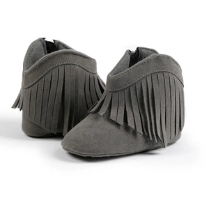 Meckior Vintage Tassel Baby Booties - Winter Warm Anti-slip Snow Shoes