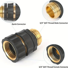 Load image into Gallery viewer, 1 Set Garden Hose Quick Release Connector Coupler 3/4&quot; GHT Metal Adapter Outdoor