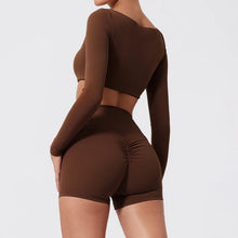 Load image into Gallery viewer, Ctenkevet Long-Sleeved Sports Fitness Set Women Outdoors Running Activewear Female Yoga Clothes Crop Top Sport Outfit For Woman
