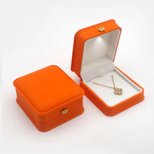Load image into Gallery viewer, 1 Pcs LED Jewelry Ring Box Luxury Velvet Rubber Necklace Pendant Gifts Display With Light For Proposal Engagement Wedding Case