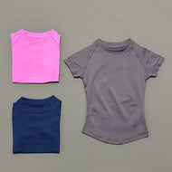 HISTELLO Impact Short Sleeve Top Seamless Yoga Leotard Clothing Women Running Sports T Shirt Workout Shirts Fitness Sports Vest