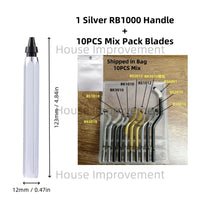 Load image into Gallery viewer, Deburring Tool Set with 11pcs High Speed Steel Swivel Blades Burr Removal Tool for Metal Resin PVC Pipes Copper Plastic Aluminum