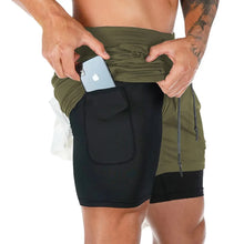 Load image into Gallery viewer, Men&#39;s 2-in-1 Running Gym Shorts Double-deck Sportswear Fitness Bottoms