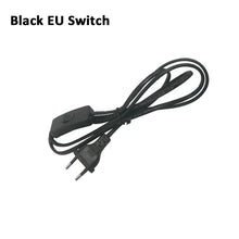 Load image into Gallery viewer, White/Black EU Plug button 303 switch power cord 2pin wire desk lamp switch cable AC 220V Extension Power Cord Switch