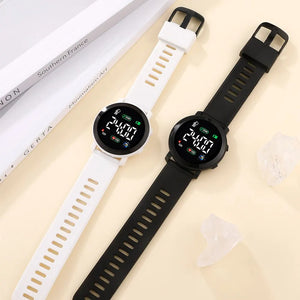 Couple LED Digital Watches Sports Military Silicone Men Women Electronic Clock