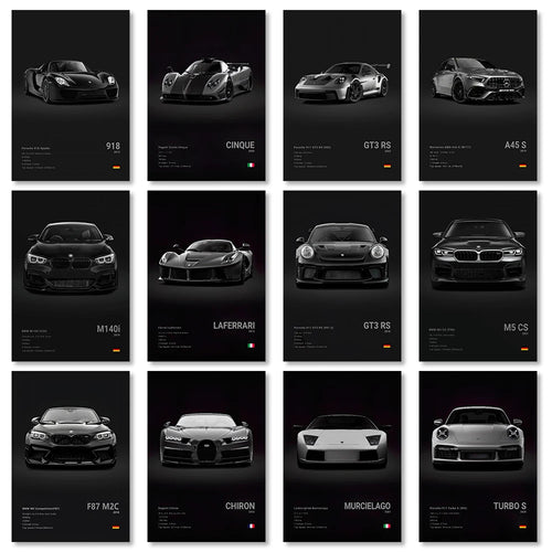 Super Cars Canvas Wall Art Print Poster M5 918 GT3 G63 STO SLS Decorative Mural Modern Home Decor Birthday Gift Unframed