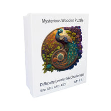 Load image into Gallery viewer, Round Peacock Wooden Jigsaw Puzzle Irregular Animal Shaped Wooden Puzzle Adult Puzzle Toys Festival Gift For Friends and Family