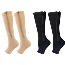 Load image into Gallery viewer, Zipper Compression Socks for Varicose Support Outdoor Running Fitness Hiking Anti-Fatigue Medical Care Diabetes Swelling Relief