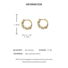 Load image into Gallery viewer, French Imitation Pearl Circel Earring Small Round Hoop Earrings For Women New Design Texture Earrings Jewelry Elegant Gift
