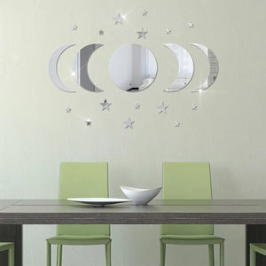 20pcs Acrylic Star Moon Wall Sticker Decorations for Living Room Bedroom Home