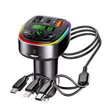 Load image into Gallery viewer, Car Bluetooth 5.0 FM Transmitter MP3 Modulator Player Handsfree Audio Receiver With 3 in 1 Charge Cable for IPhone Huawei Xiaomi
