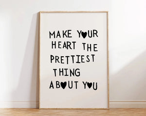 Minimalist Heart Poster – Funny Aesthetic Wall Art Print