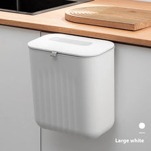 Load image into Gallery viewer, Trash Bin Without Punching Silicone Handle with Lid Two-way Opening Lid Wall-mounted PP Paper Basket Storage Tube Household Item
