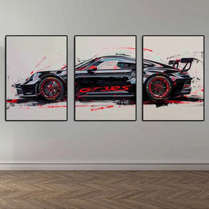 GT3 RS Graffiti Wall Art, HD Canvas Print Poster, Home, Living Room, Room Decoration