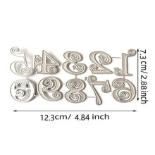 Load image into Gallery viewer, 0-9 Lace Numbers Metal Cutting Dies Stencils DIY Scrapbooking Photo Album Decor