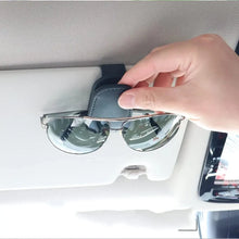 Load image into Gallery viewer, Universal Car Sunglasses Holder Car Magnetic Leather Clip Card Ticket Holder Auto Sun Visor Glasses Box Decoration Accessories