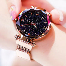 Load image into Gallery viewer, Women&#39;s Starry Sky Watch - Magnet Buckle, Mesh Belt, Diamond Quartz, Fashion Dress Clock