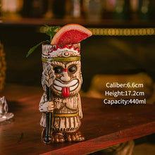 Load image into Gallery viewer, Hawaiian Style Brown Tiki Mug Creative Cocktail Mug Cup Zombie Ceramic Tiki Mug Drinkware Cup Mug For Tiki Bar Party