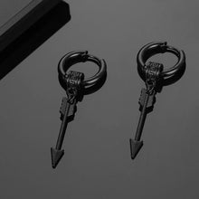 Load image into Gallery viewer, 1 Pairs Punk Stainless Steel Stud Earrings Black Earrings Set For Men Women Vintage Hip Hop Piercing Ear Jewelry