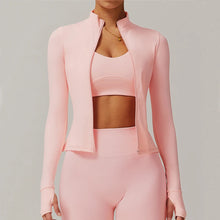 Load image into Gallery viewer, Yoga Long Sleeve Sports Jacket Women's Zip Fitness Yoga Shirt Slim Fit Gym Top Activewear Running Coats Workout Cycling Clothes