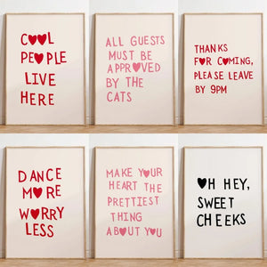 Minimalist Heart Poster – Funny Aesthetic Wall Art Print