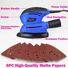 Load image into Gallery viewer, 130W  Detail Sander Handheld Electric Sander Palm Sander Mouse Sander Small Sanding Machine for Wood Wall Sanding Polishing