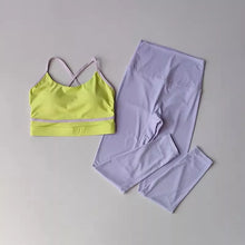 Load image into Gallery viewer, Women's Yoga Set Workout Set 2 Piece High Waist Yoga Leggings Sports Bra Gym Suit Activewear Sports Fitness Set Sports Suit
