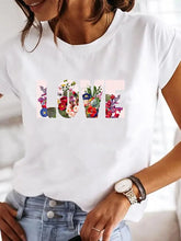 Load image into Gallery viewer, Women&#39;s Graphic Tee Love Heart Print Short Sleeve Casual T-shirt Summer Fashion