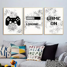 Load image into Gallery viewer, Gaming Graffiti Gamepad Earphone Funny Wall Art Canvas Poster Gamer Room Wall Decor Prints Modern Living Room Posters