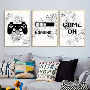 Gaming Graffiti Gamepad Earphone Funny Wall Art Canvas Poster Gamer Room Wall Decor Prints Modern Living Room Posters