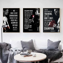 Load image into Gallery viewer, Boxer Wall Art Poster Mike Tyson Muhammad Ali Motivational Quote Home Decor Pictures Prints Canvas Painting Living Room Decor