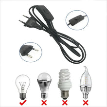 Load image into Gallery viewer, White/Black EU Plug button 303 switch power cord 2pin wire desk lamp switch cable AC 220V Extension Power Cord Switch
