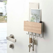 Load image into Gallery viewer, Wall Hanging Bamboo Key Hanger Holder Wall Organizer Rectangle Key Rack Hooks Coat Hooks Home Decoration Coat Hanger