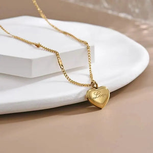 Gold Collarbone Chain! Peach Heart, Gift, Minimalist