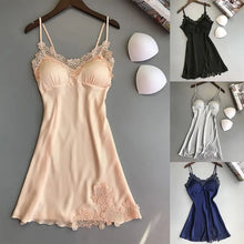 Load image into Gallery viewer, Sexy Pajamas Women's Silk Suspender Nightdress Ladies Spring And Summer Ice Silk Thin Halter Home Service Satin Night Dresses