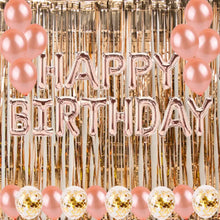 Load image into Gallery viewer, 1x2M Silver Rose Gold Tinsel Curtain - Birthday Wedding Party Decoration