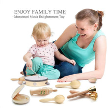 Load image into Gallery viewer, Montessori Wooden Music Instruments Set - Educational Baby Toy Natural Wood, Newborn to 12M