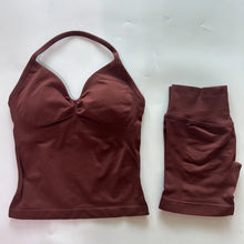 Load image into Gallery viewer, No Logo 2Pcs Gym Set Women Backless Tank Tops High Waist Scrunch Seamless Shorts Gym Suit Fitness Clothes Activewear Workout Set