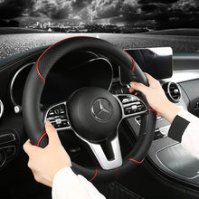 Load image into Gallery viewer, All Seasons Leather Diamond Steering Wheel Cover Universal Fit for 14 .5-15 Inch Durable Leather Cover Anti-Slip Veins Design
