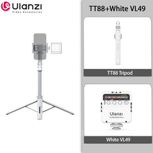 Load image into Gallery viewer, Ulanzi TT88 1.44M Overhead Selfie Stick Phone Tripod with Magnetic Clamp Wireless Remote Extension Tripod for LiveStreaming Vlog