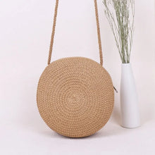 Load image into Gallery viewer, Round Straw Crossbody Bag | Minimalist Summer Purse