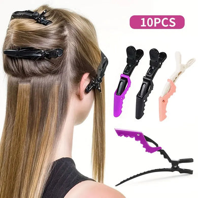 10pcs Non Slip Hairdresser Clips Hair Styling Alligator Barrettes Salon Accessories
